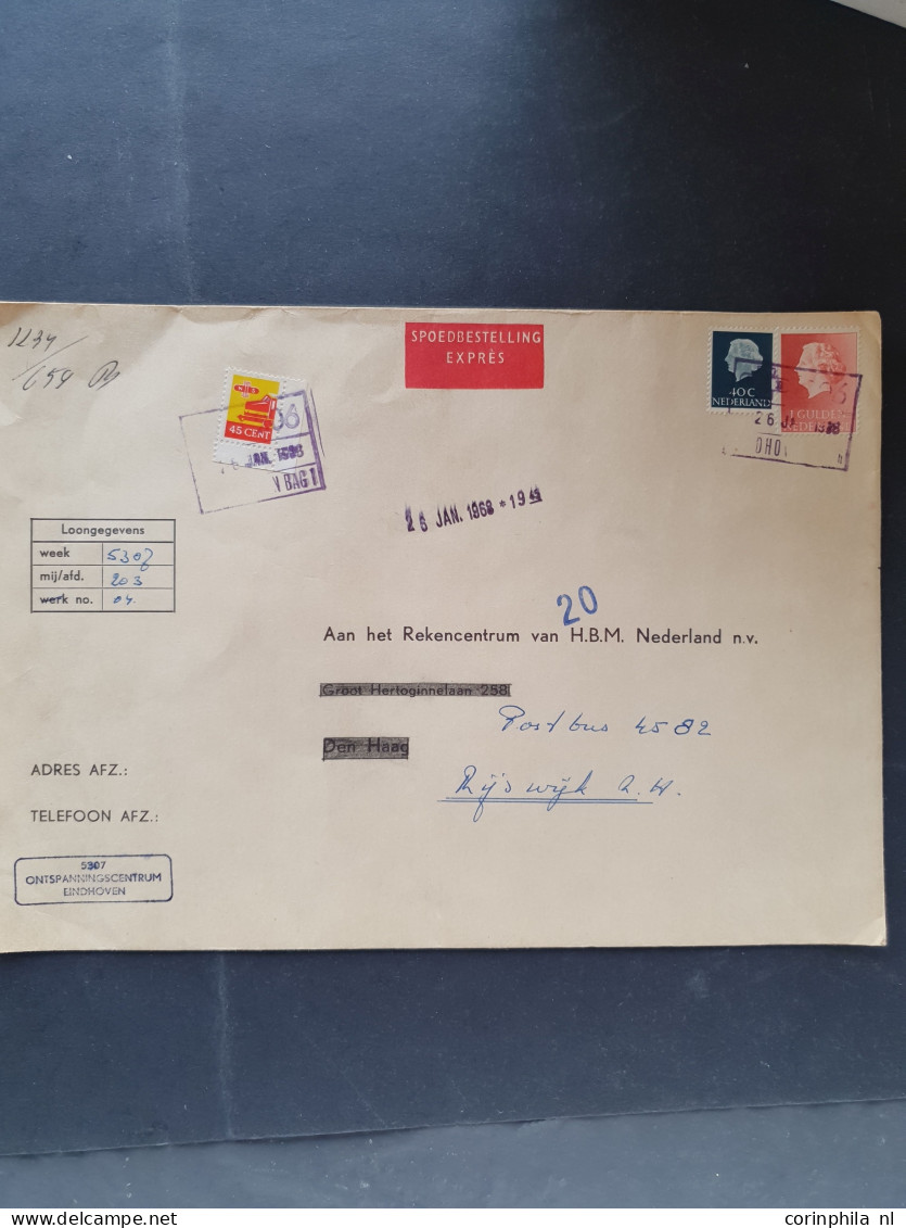 Cover 1920-2000ca. post(waarde)stukken w.b. betere ex., mengfrankeringen, censuur, (Commandant in Zeeland), aangetekend,