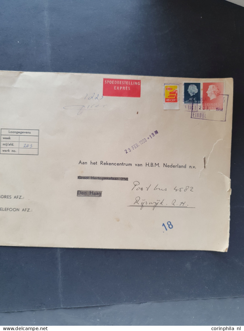 Cover 1920-2000ca. post(waarde)stukken w.b. betere ex., mengfrankeringen, censuur, (Commandant in Zeeland), aangetekend,