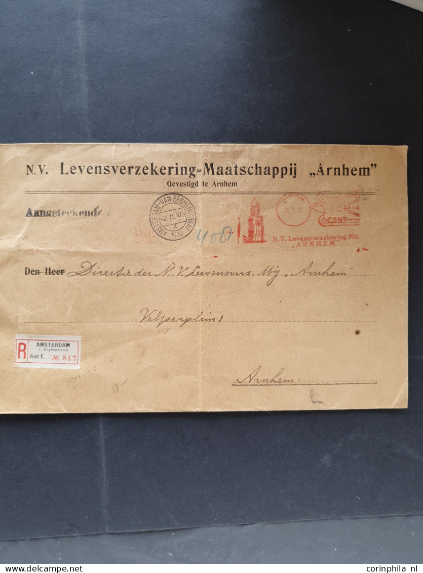 Cover 1920-2000ca. post(waarde)stukken w.b. betere ex., mengfrankeringen, censuur, (Commandant in Zeeland), aangetekend,