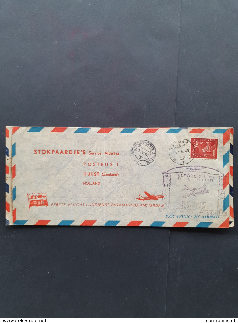 Cover , Airmail 1930-1970 Ca., Ca. 180 Luchtpoststukken Met O.a. Bernhardfonds (2x) In Schoenendoos. - Collections