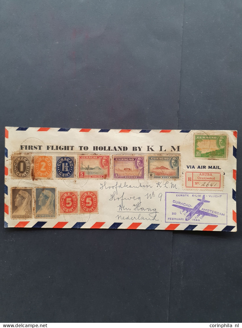 Cover , Airmail 1930-1970 Ca., Ca. 180 Luchtpoststukken Met O.a. Bernhardfonds (2x) In Schoenendoos. - Collections