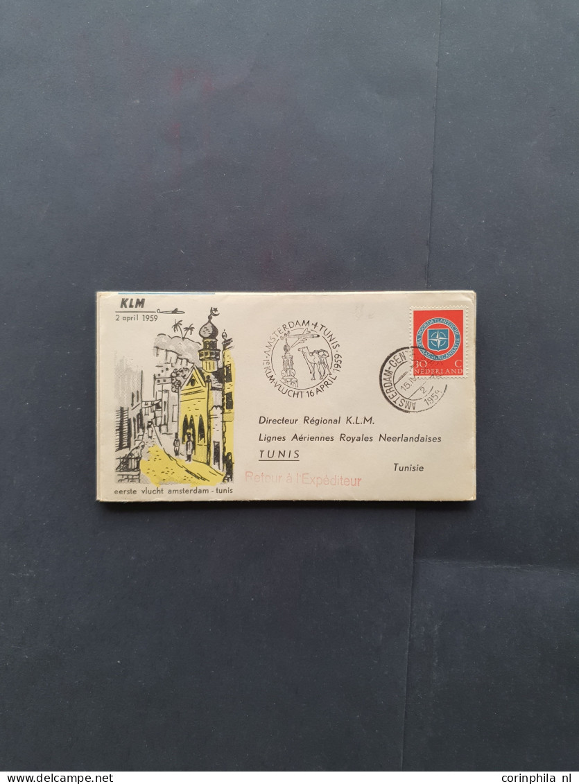 Cover , Airmail 1930-1970 ca., ca. 180 luchtpoststukken met o.a. Bernhardfonds (2x) in schoenendoos.