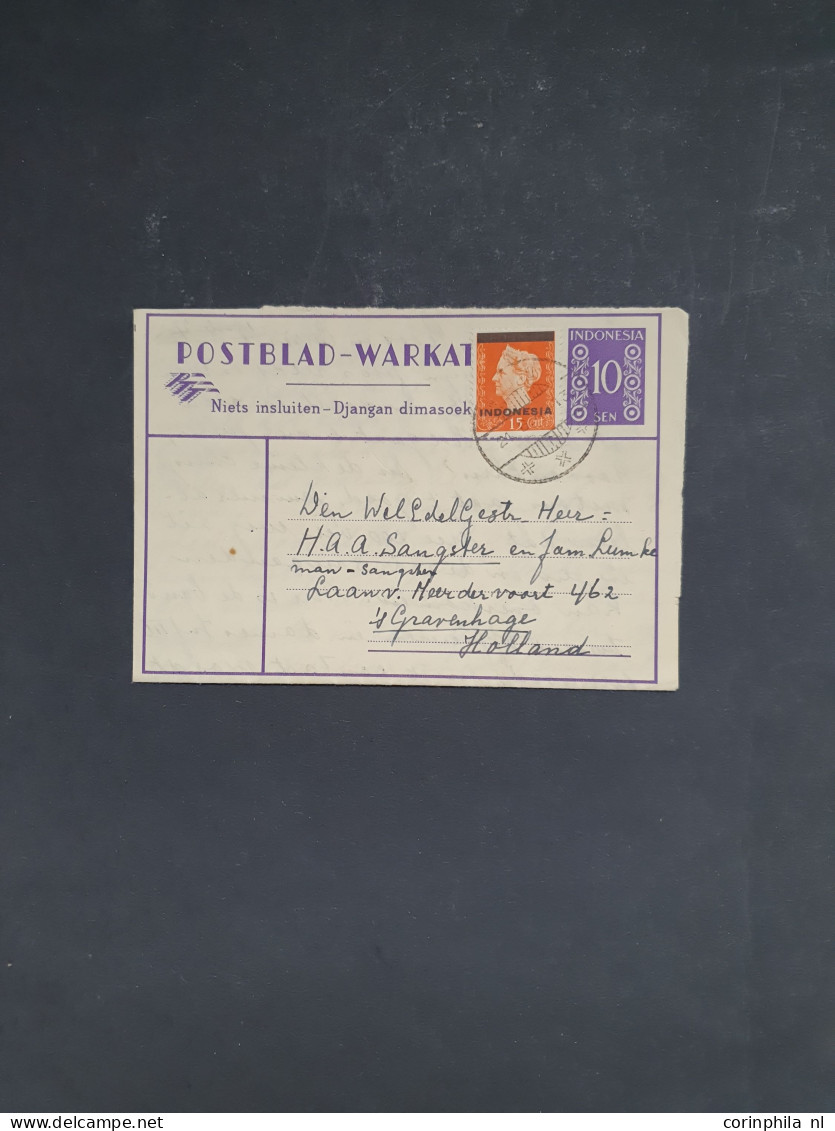 Cover 1875c-1950 Postwaardestukken W.b. Beter Materiaal (Indië Briefkaart G76 Gebruikt), Iets Japanse Bezetting, Curaçao - Collections