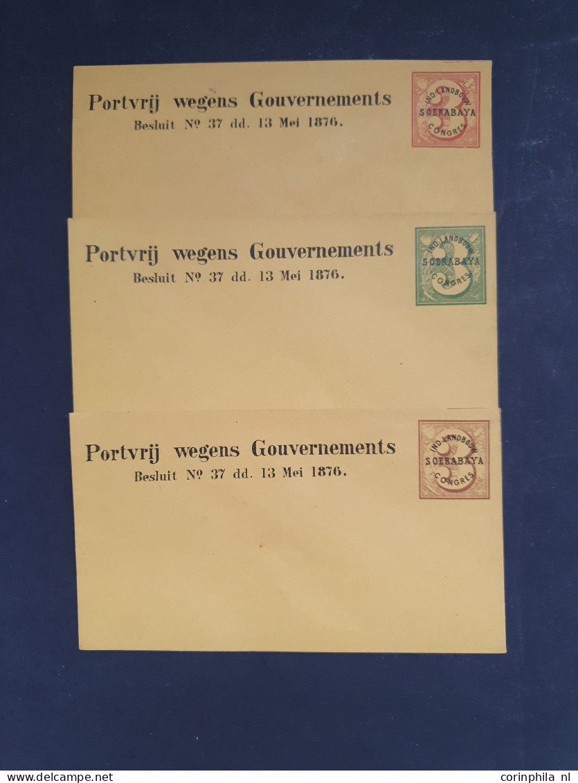 Cover 1875c-1950 postwaardestukken w.b. beter materiaal (Indië briefkaart G76 gebruikt), iets Japanse bezetting, Curaçao
