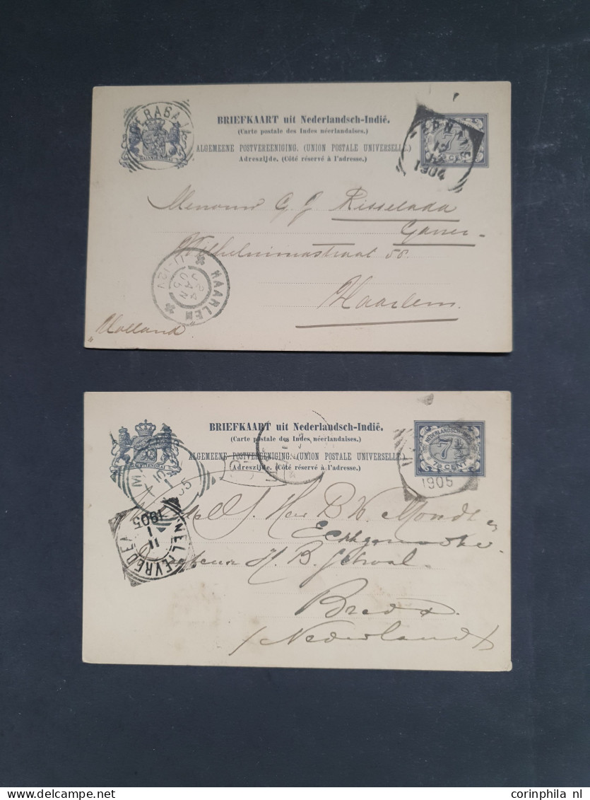 Cover 1875c-1950 postwaardestukken w.b. beter materiaal (Indië briefkaart G76 gebruikt), iets Japanse bezetting, Curaçao