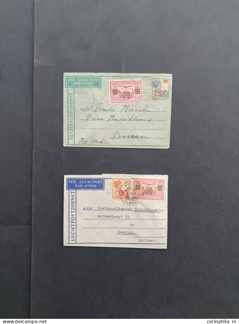 Cover , Airmail 1920-1940ca. Langebalkstempels A-Z Op Post(waarde)stuk (ca. 450 Stukken) W.b. Aangetekend, Censuur, Iets - Indes Néerlandaises