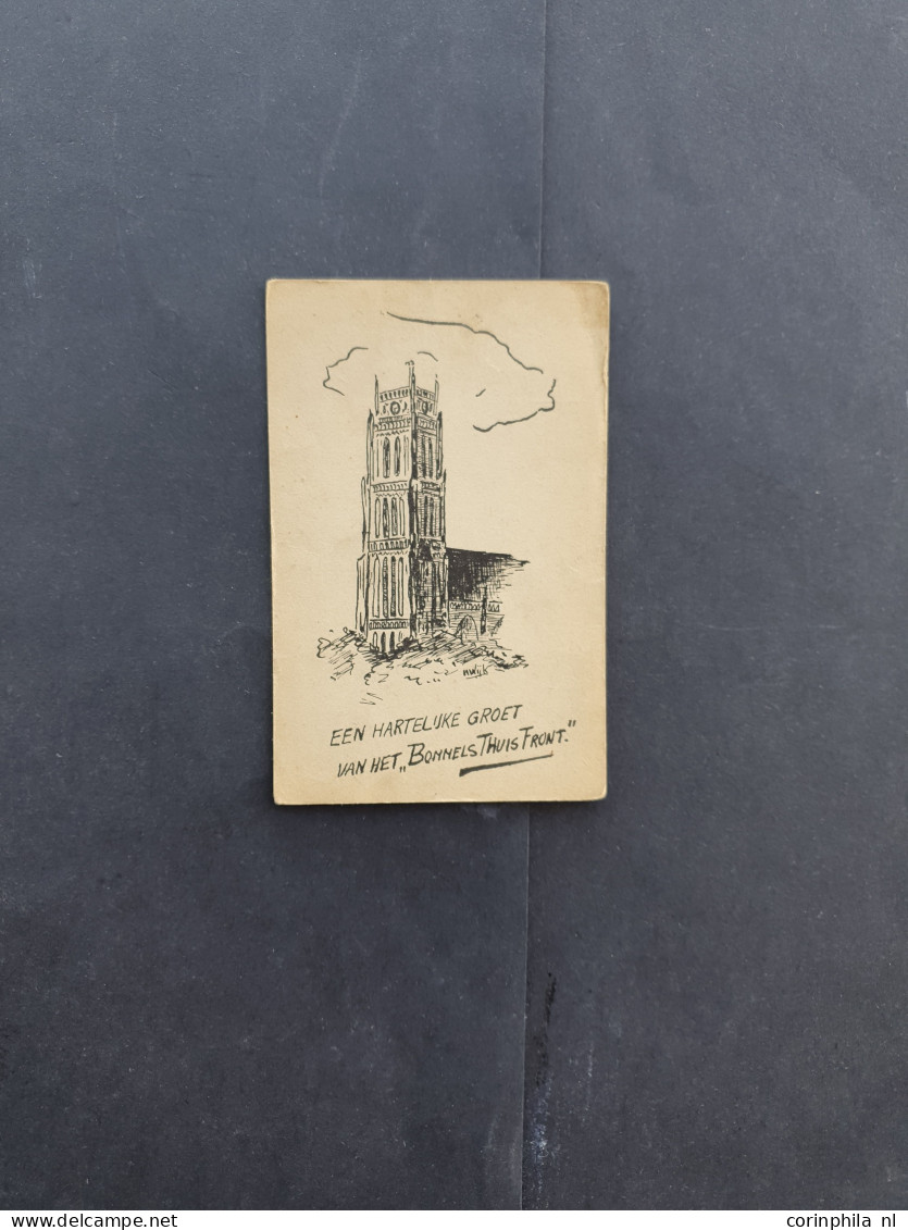 Cover 1945-1950 ca. 35 geïllustreerde prentbriefkaarten Onafhankelijkheidsoorlog alle kerst- en nieuwjaarswensen, divers