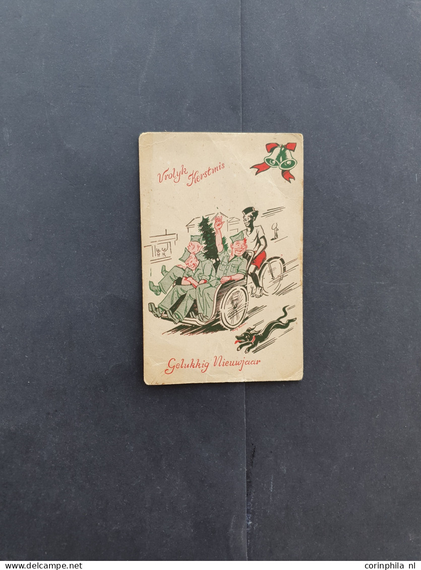 Cover 1946-1950 33 geïllustreerde prentbriefkaarten Onafhankelijkheidsoorlog alle kerst- en nieuwjaarswensen, meest seri