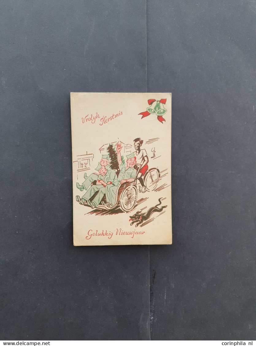 Cover 1946-1950 33 geïllustreerde prentbriefkaarten Onafhankelijkheidsoorlog alle kerst- en nieuwjaarswensen, meest seri