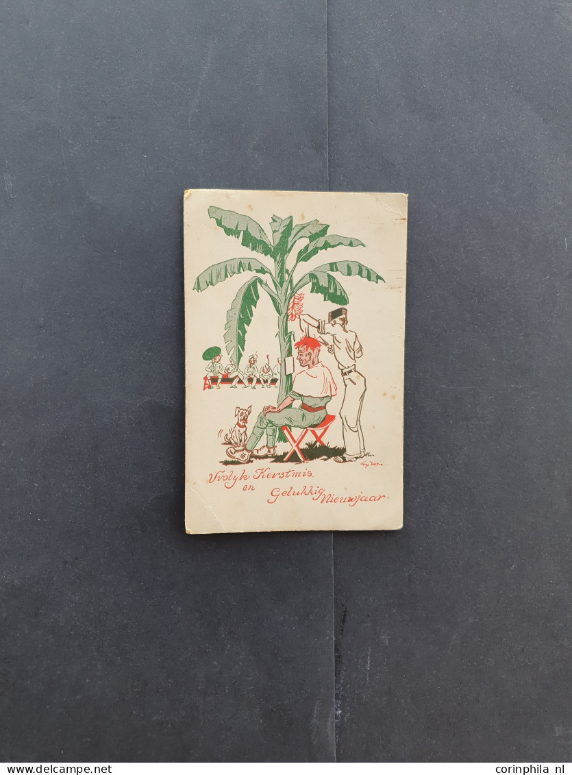 Cover 1946-1950 33 geïllustreerde prentbriefkaarten Onafhankelijkheidsoorlog alle kerst- en nieuwjaarswensen, meest seri