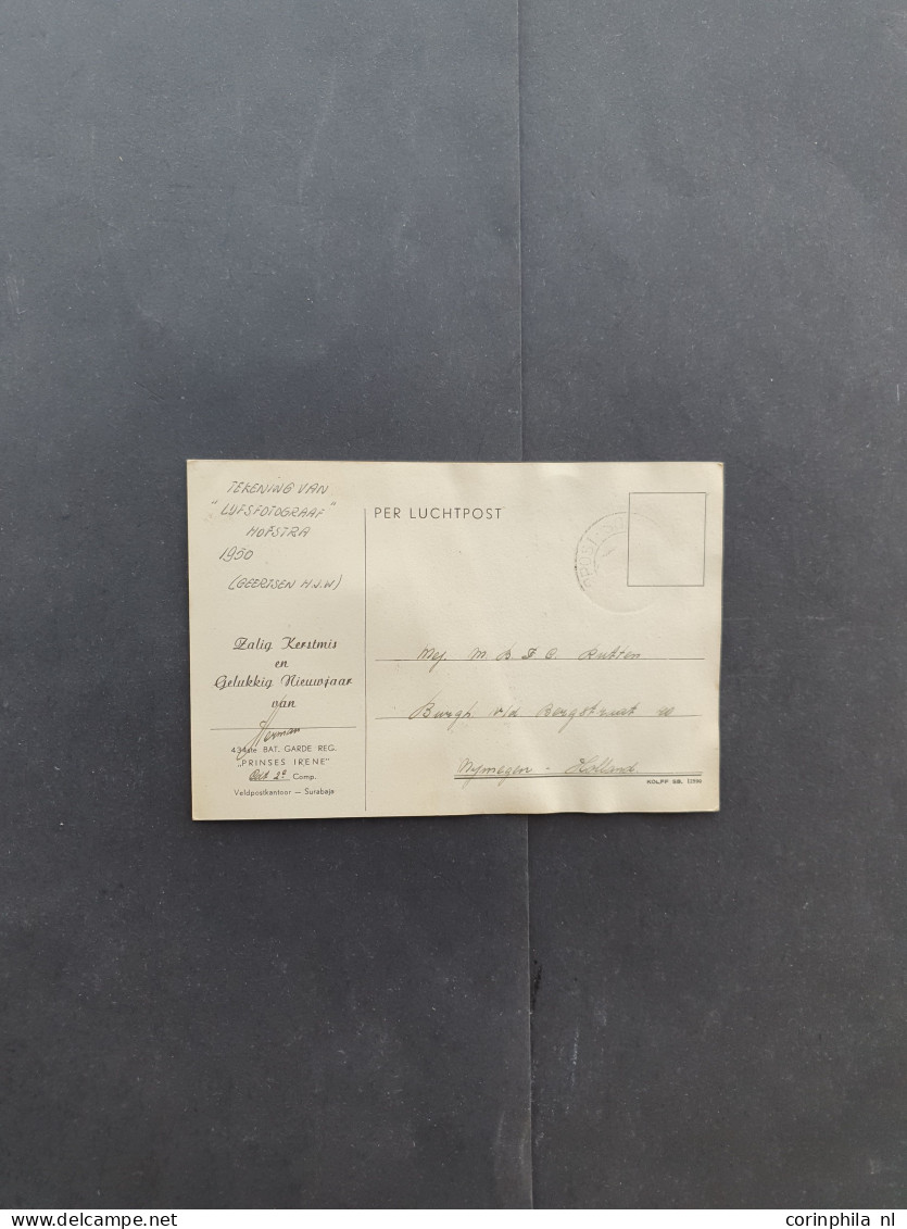 Cover 1946-1950 33 geïllustreerde prentbriefkaarten Onafhankelijkheidsoorlog alle kerst- en nieuwjaarswensen, meest seri