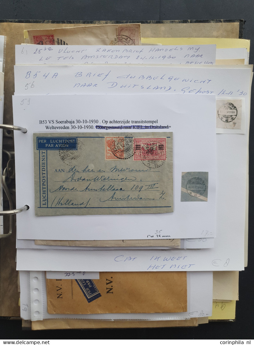 Cover , Airmail 1930-1940 luchtpost, ca. 40 luchtpoststukken (w.b. tevens Nederland), boekje Verzend met de Luchtpost, p