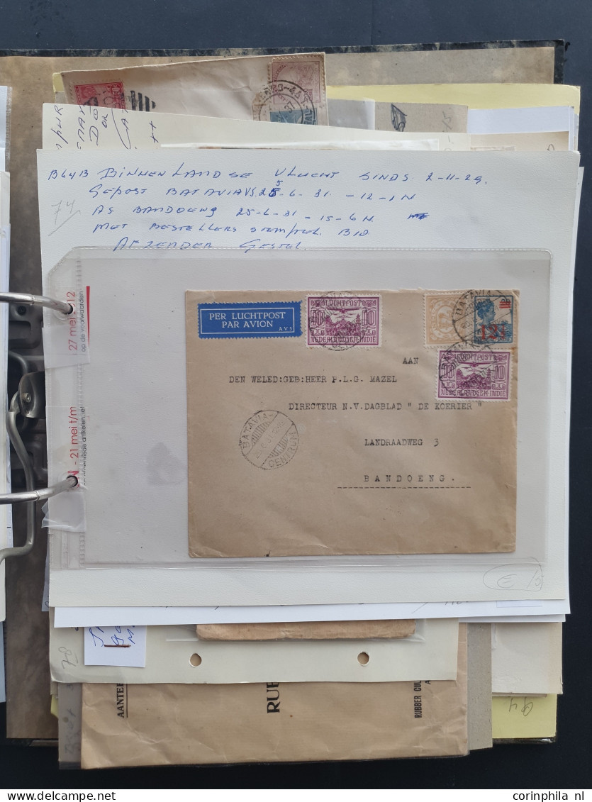 Cover , Airmail 1930-1940 luchtpost, ca. 40 luchtpoststukken (w.b. tevens Nederland), boekje Verzend met de Luchtpost, p