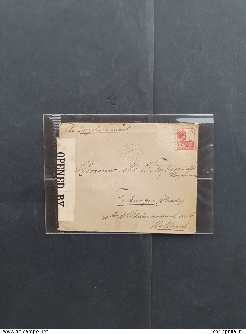 Cover 1890-1940 ca., ca. 55 post(waarde)stukken in envelop