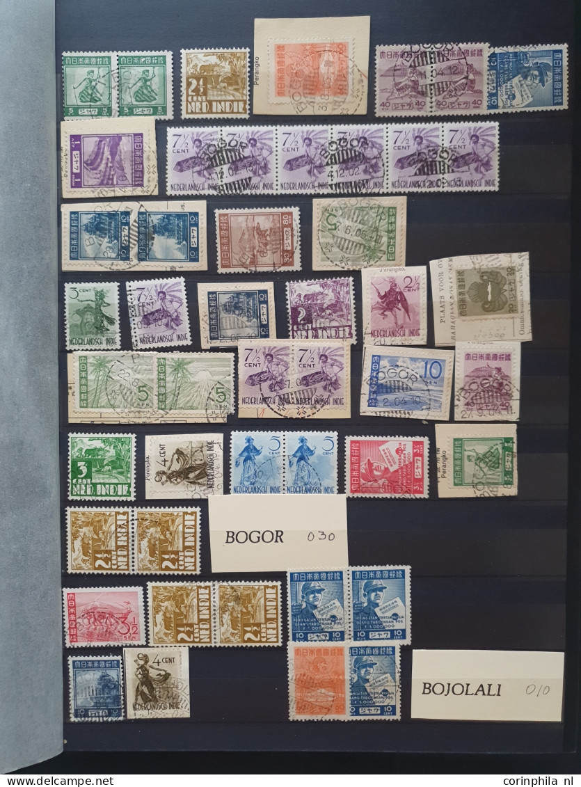 1942-1945 stock mainly 'langebalk' postmarks A-Z (circular date cancels) and some 'haltestempels' (Railway station cance