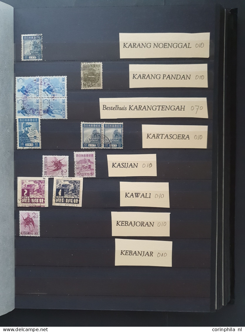 1942-1945 stock mainly 'langebalk' postmarks A-Z (circular date cancels) and some 'haltestempels' (Railway station cance