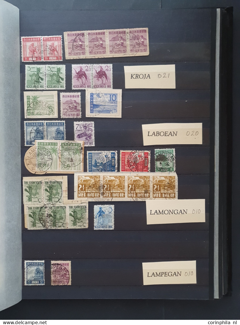 1942-1945 stock mainly 'langebalk' postmarks A-Z (circular date cancels) and some 'haltestempels' (Railway station cance