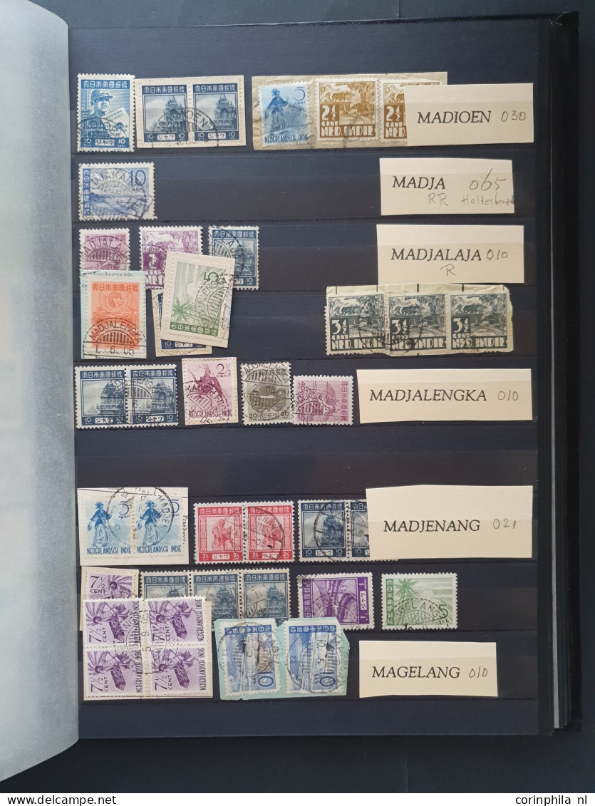 1942-1945 stock mainly 'langebalk' postmarks A-Z (circular date cancels) and some 'haltestempels' (Railway station cance