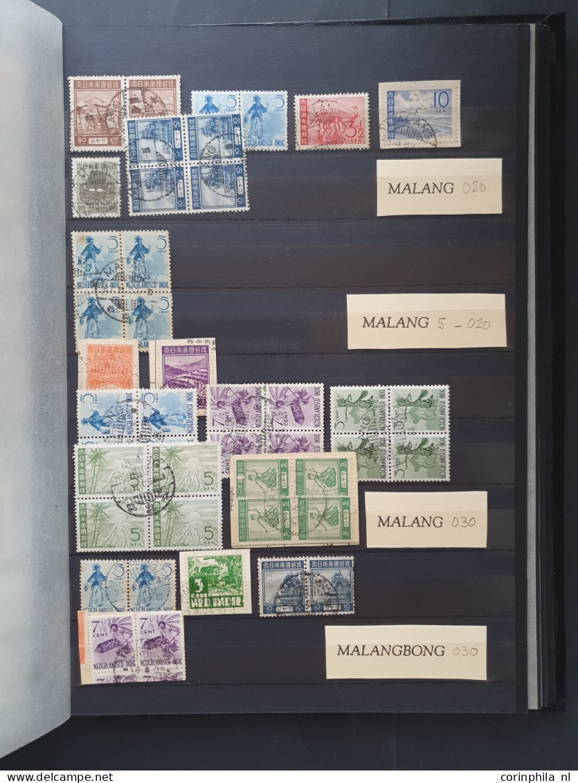 1942-1945 stock mainly 'langebalk' postmarks A-Z (circular date cancels) and some 'haltestempels' (Railway station cance