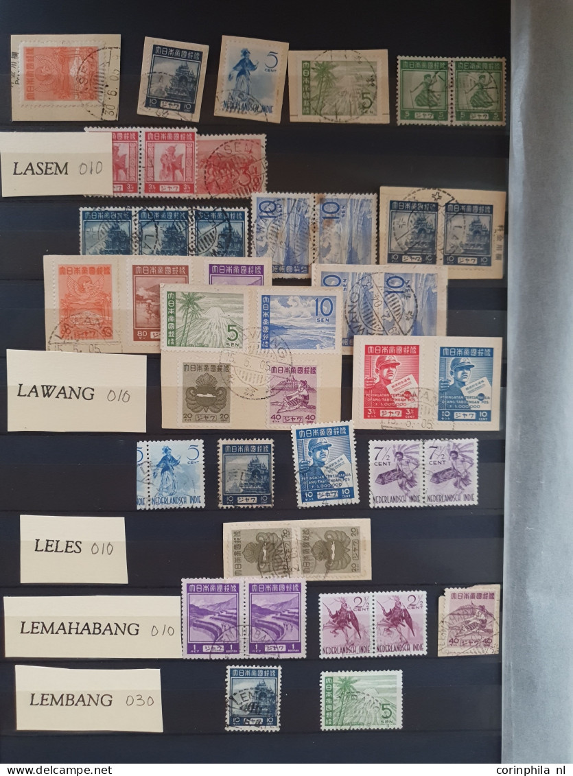 1942-1945 stock mainly 'langebalk' postmarks A-Z (circular date cancels) and some 'haltestempels' (Railway station cance