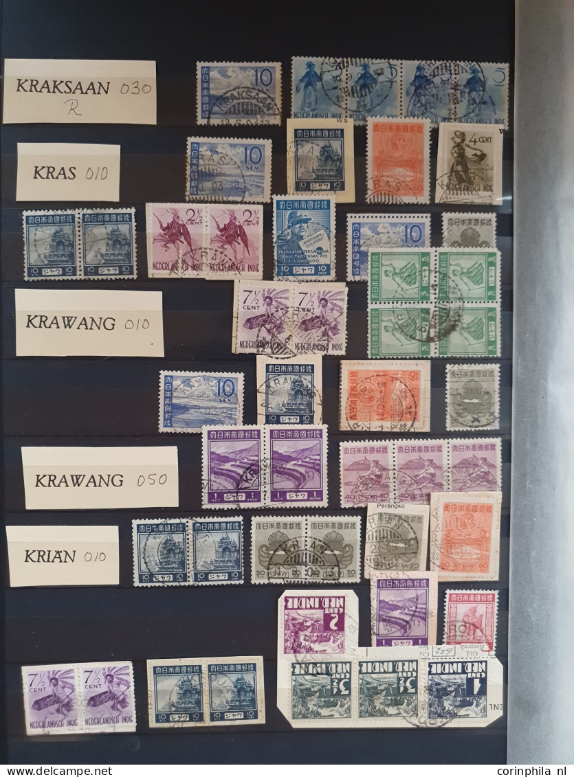 1942-1945 stock mainly 'langebalk' postmarks A-Z (circular date cancels) and some 'haltestempels' (Railway station cance