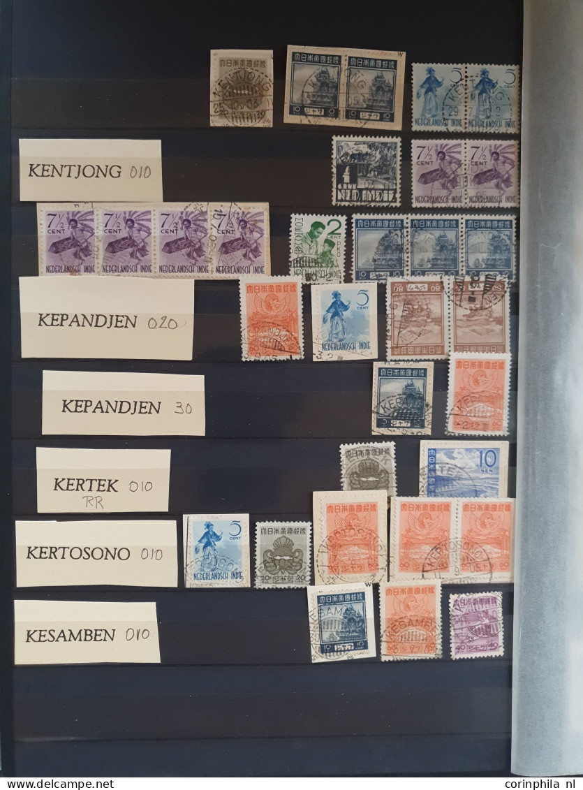 1942-1945 stock mainly 'langebalk' postmarks A-Z (circular date cancels) and some 'haltestempels' (Railway station cance