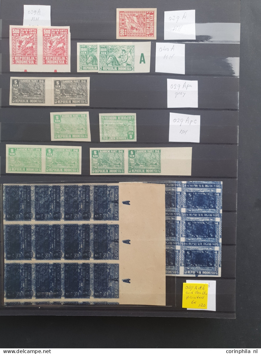 1945-1949 Stock */** And Used Including Some Varieties (double Inking) And Better Items (imperforate, DN 046-047, 52pd,  - Indonésie