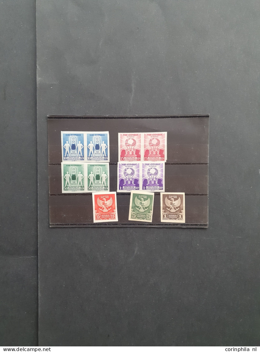 1950-1965c. Proofs In Pairs Including 7 Metal Printing Plates Showing Pairs (negative Images) In Envelope - Indonésie