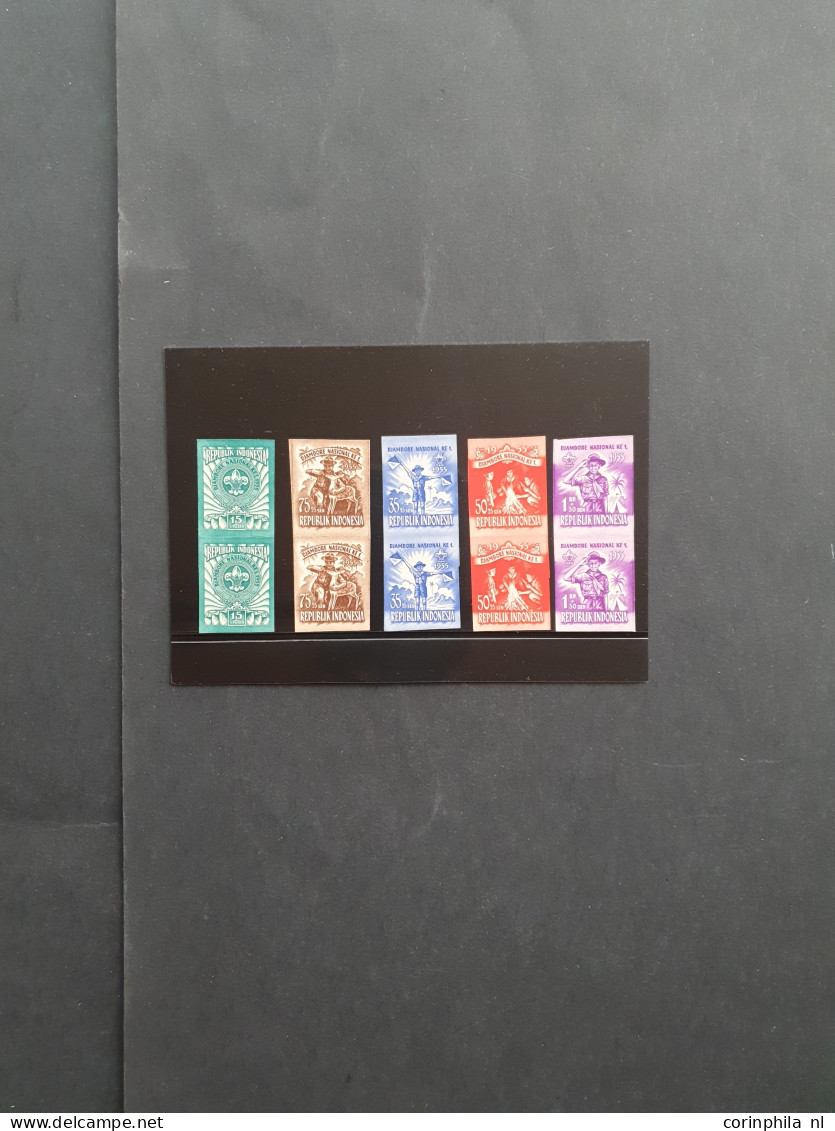 1950-1965c. Proofs In Pairs Including 7 Metal Printing Plates Showing Pairs (negative Images) In Envelope - Indonesia