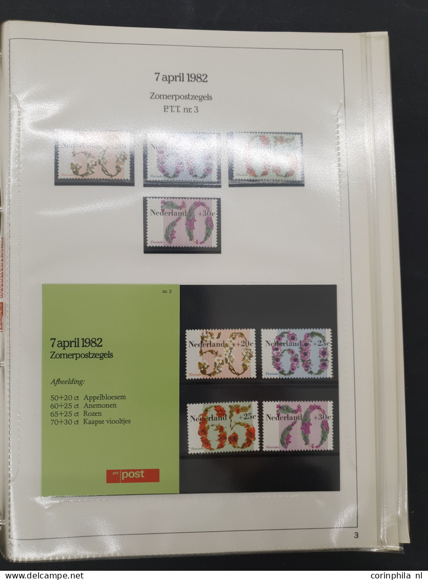 1982-2009 collectie postzegelmapjes en collectie Nederland op Davo bladen w.b. nominaal ca. €800 in 16 albums in 2 dozen