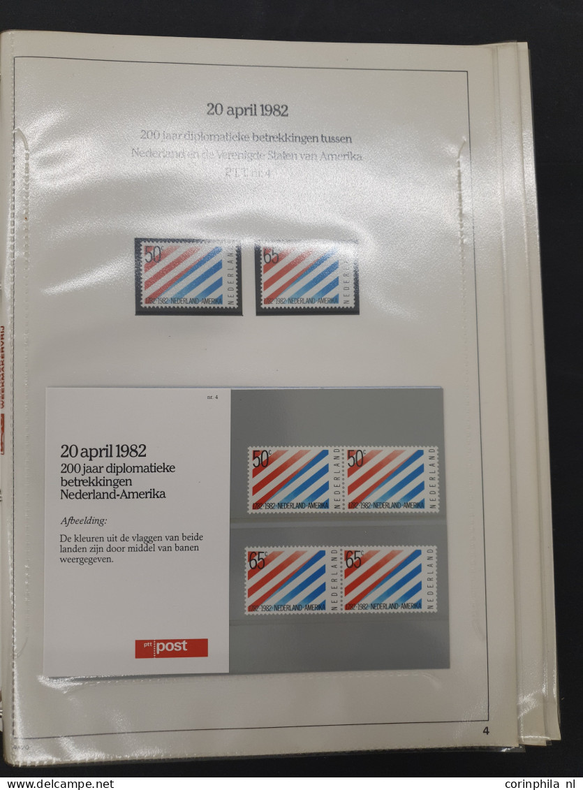 1982-2009 collectie postzegelmapjes en collectie Nederland op Davo bladen w.b. nominaal ca. €800 in 16 albums in 2 dozen