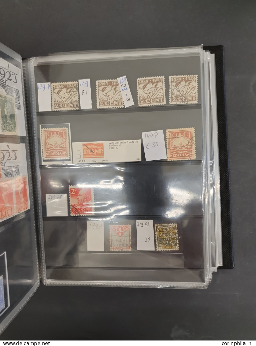 Cover 1852-2000ca. collectie en voorraad plaatfouten meest op Leidraad en Mast gesorteerd w.b.  iets betere ex. (o.a. 17