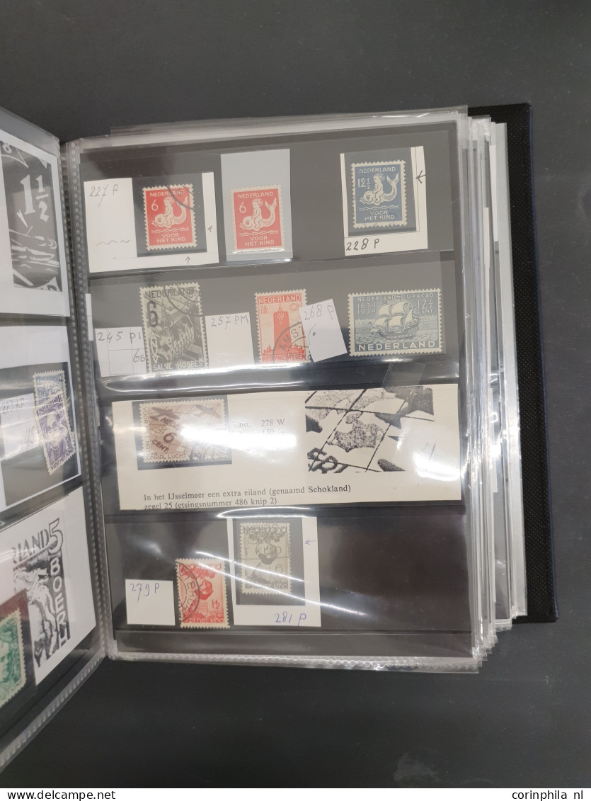 Cover 1852-2000ca. collectie en voorraad plaatfouten meest op Leidraad en Mast gesorteerd w.b.  iets betere ex. (o.a. 17