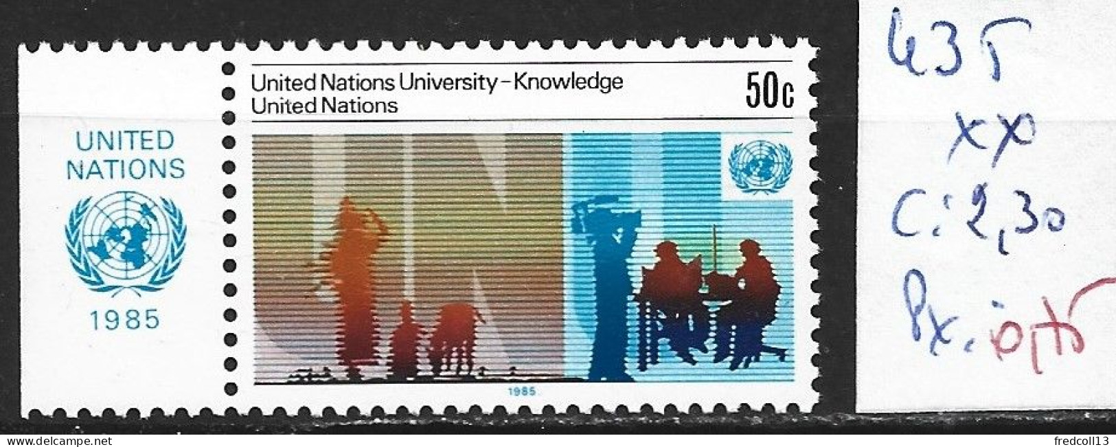 NATIONS UNIES OFFICE DE NEW-YORK 435 ** Côte 2.30 € - Unused Stamps