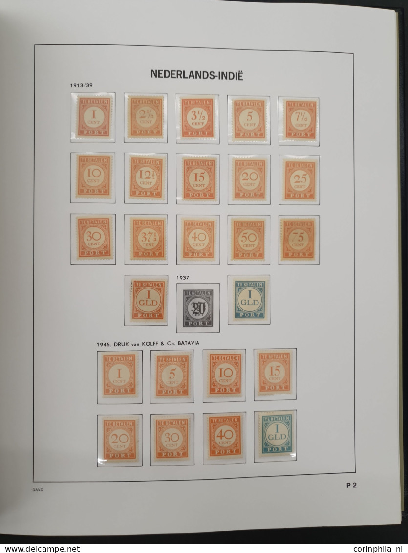 1883-1960ca. collectie gestempeld en */** w.b. iets betere series (o.a. Curaçao 300 Jaar Gezag) in 3 Davo albums in doos