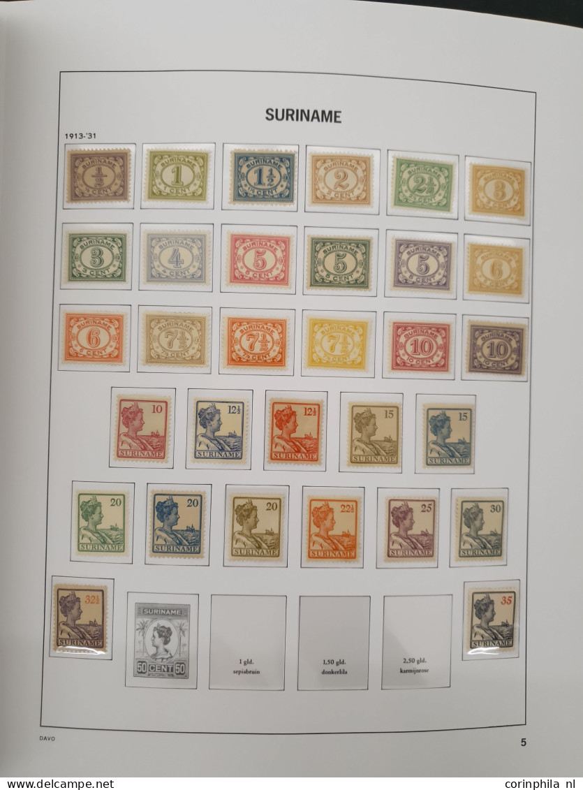 1883-1960ca. collectie gestempeld en */** w.b. iets betere series (o.a. Curaçao 300 Jaar Gezag) in 3 Davo albums in doos