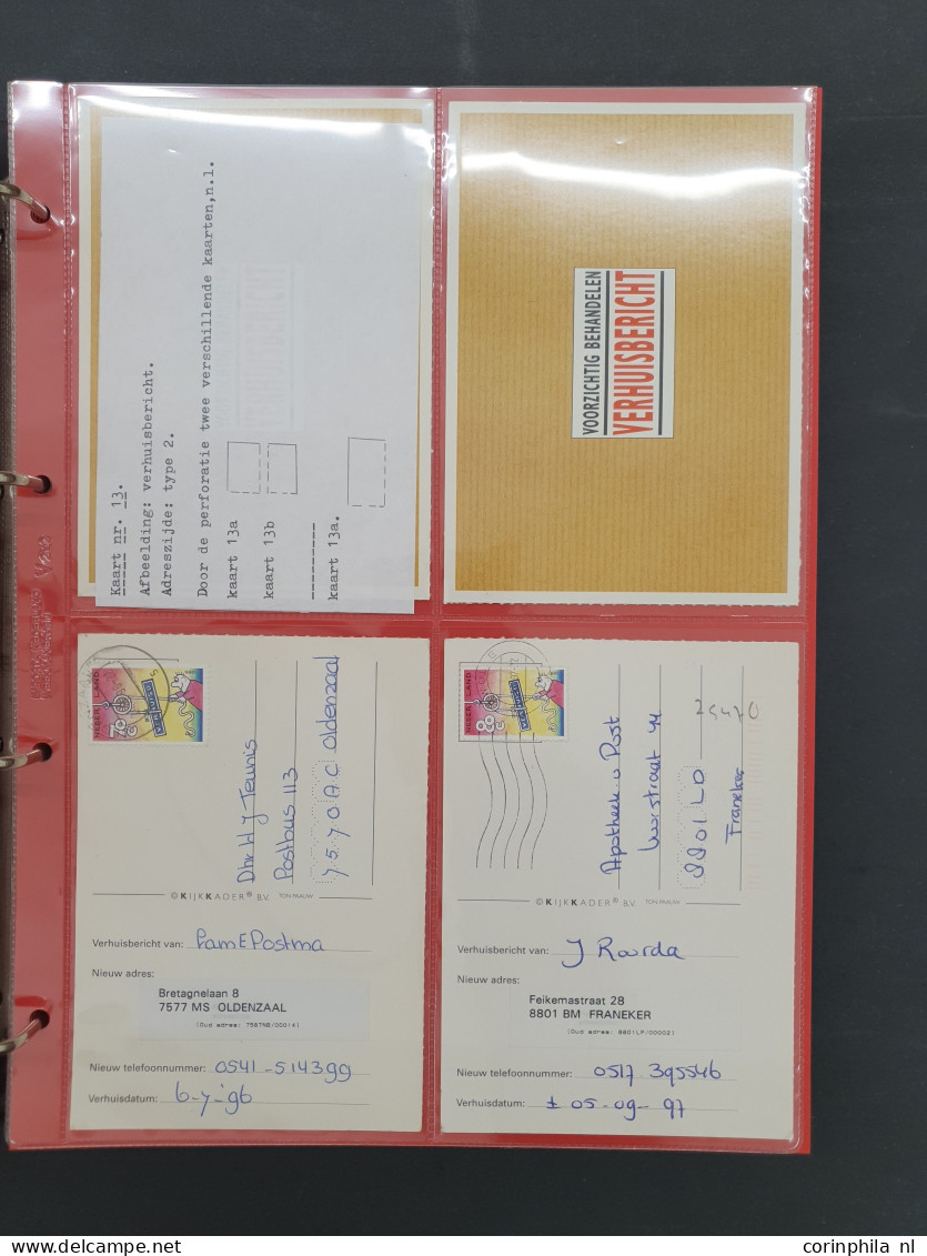 Cover 1980-2006 uitgebreide collectie verhuiskaarten (adreswijzigingen) gebruikt en ongebruikt, originele (hang)verpakki