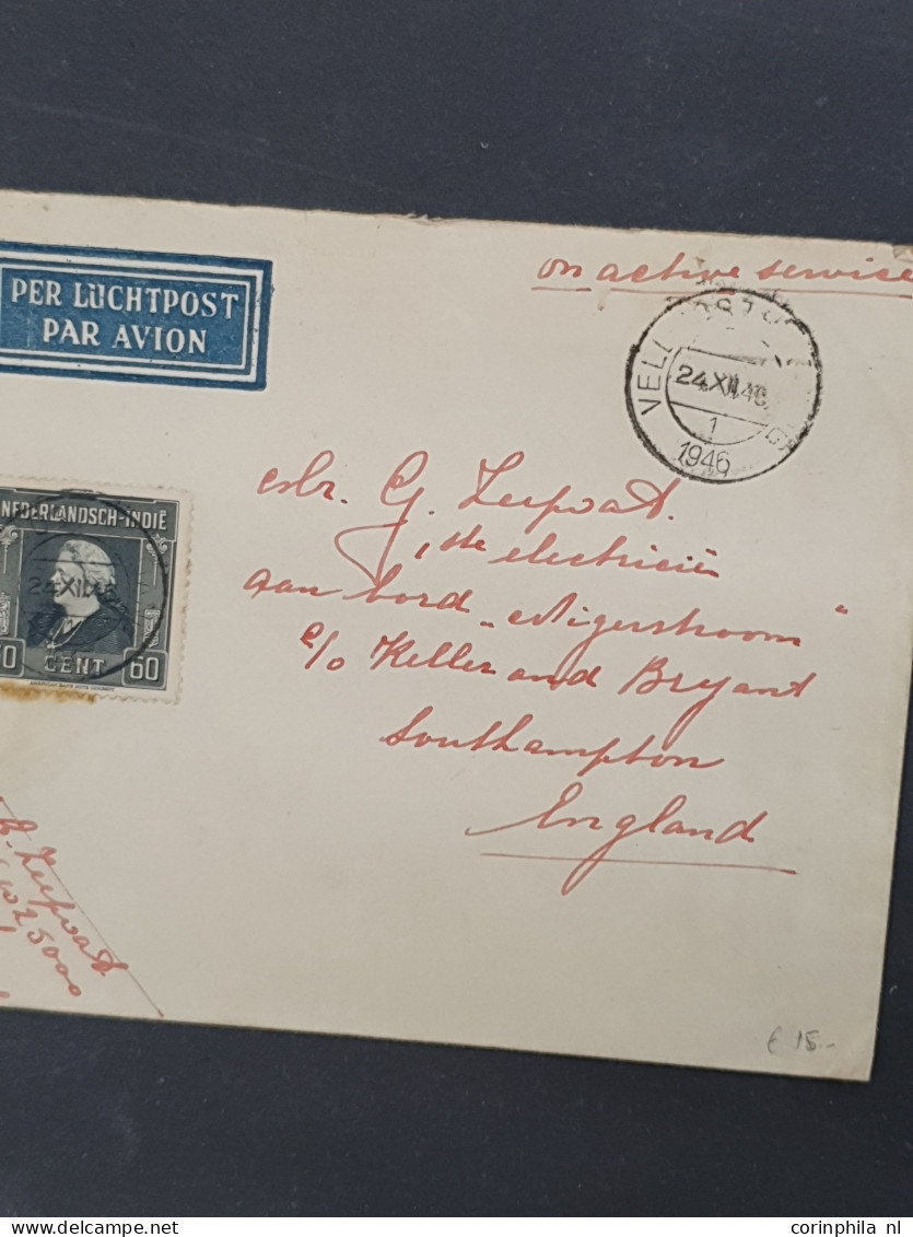 Cover , Airmail 1870-1948c. Post(waarde)stukken (ca. 200 Ex.) W.b. Luchtpost(bladen), Stempels, Roodfrankeringen Etc. In - Collections