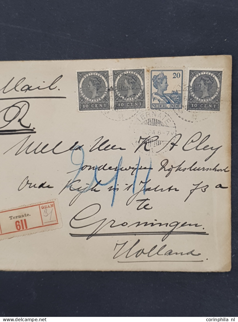 Cover , Airmail 1870-1948c. post(waarde)stukken (ca. 200 ex.) w.b. luchtpost(bladen), stempels, roodfrankeringen etc. in