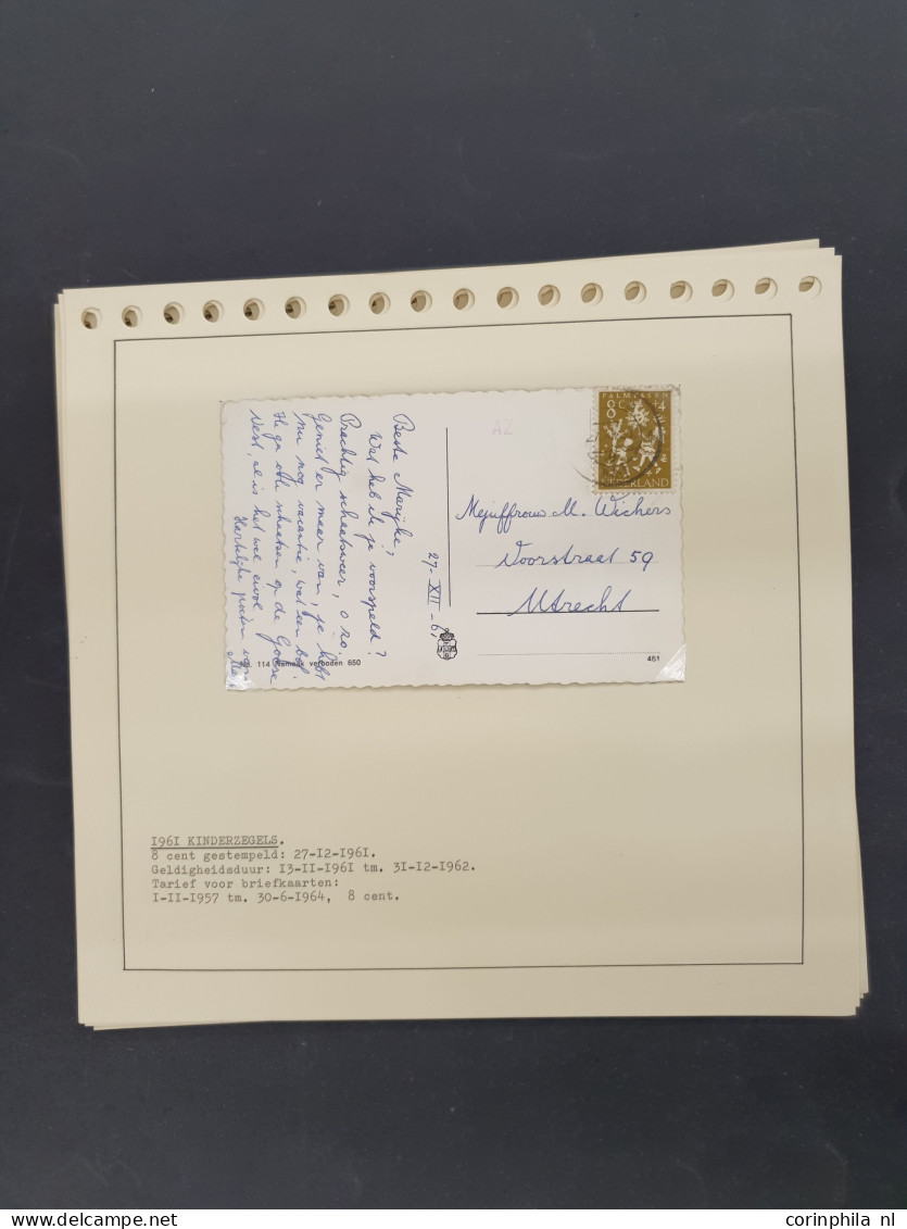 Cover 1960-2000ca. Collectie Enkelfrankeringen Netjes Opgezet Op Albumbladen In 2 Bananendozen - Collezioni