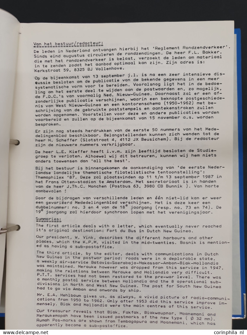 Mededelingenbladen Van De Studiegroep ZWP Tussen 1968-2019 Inclusief Bijlagen Zoals Tarieven Door P. Storm Van Leeuwen E - Autres & Non Classés