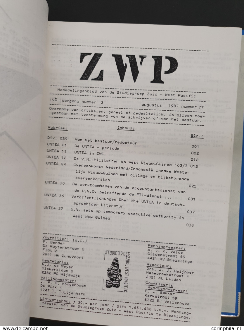 Mededelingenbladen van de studiegroep ZWP tussen 1968-2019 inclusief bijlagen zoals tarieven door P. Storm van Leeuwen e