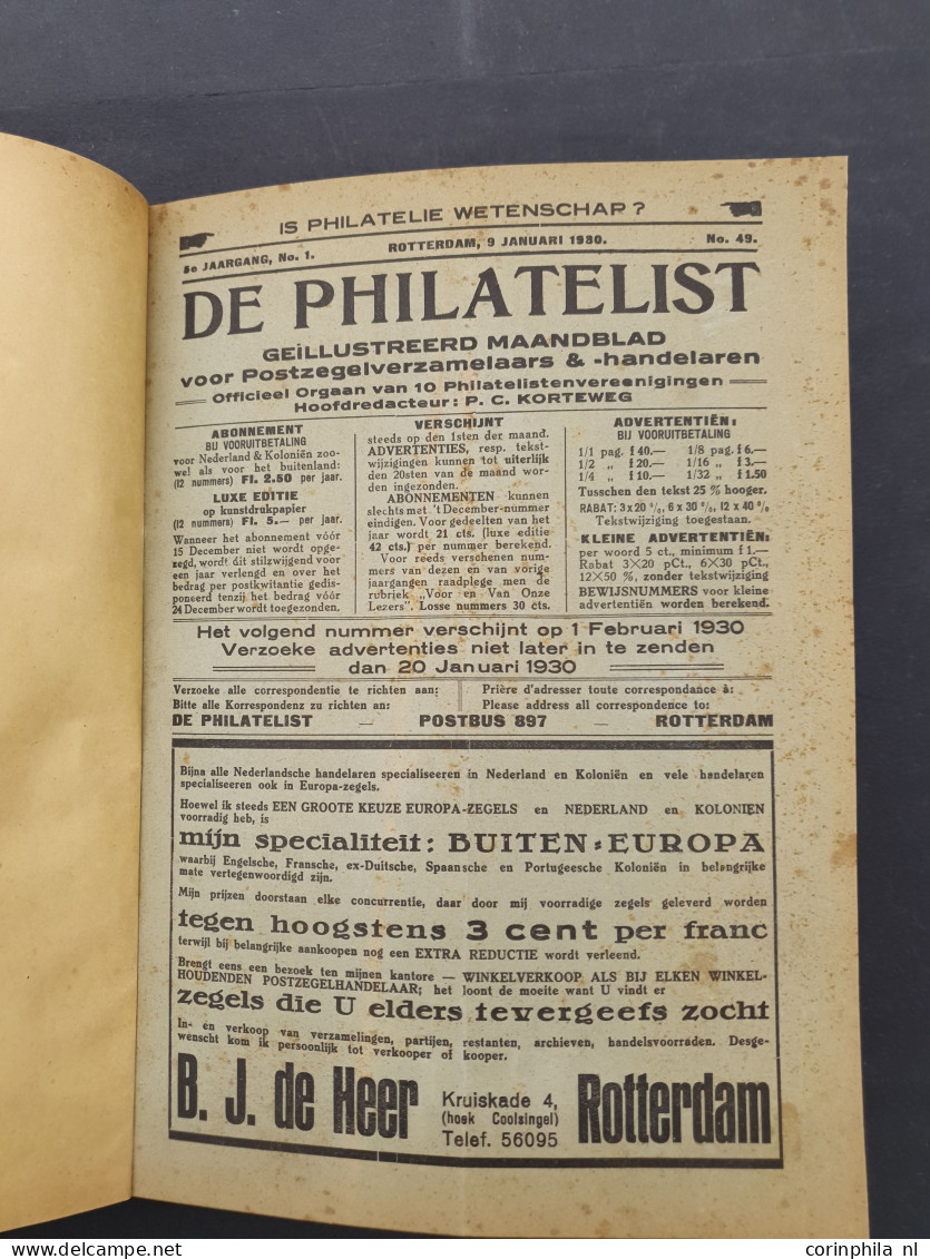 Nederlands Maandblad Voor Philatelie Vanaf 1921 Niet-ingebonden En De Philatelist Vanaf 1928 In Delen Ingebonden In Verh - Otros & Sin Clasificación