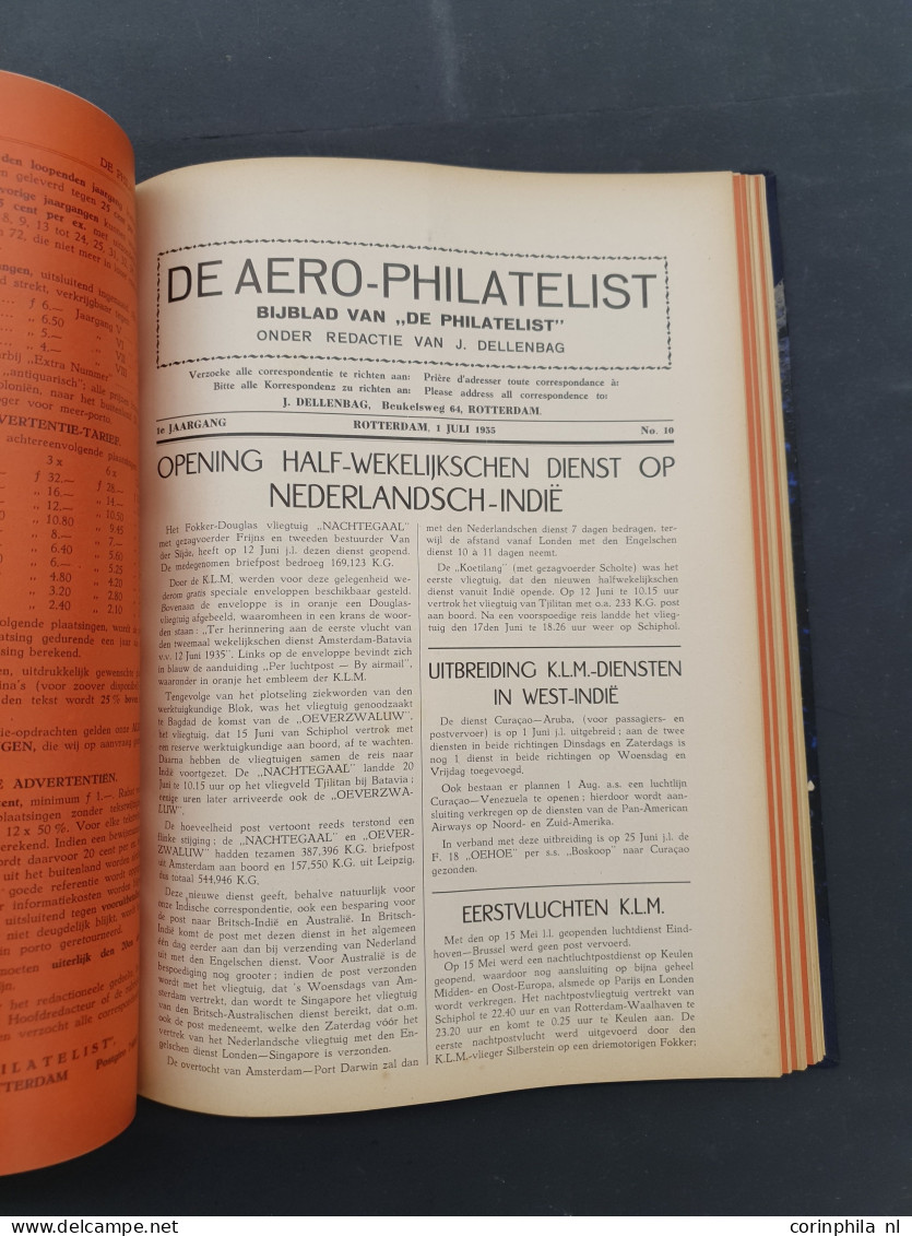 Nederlands Maandblad voor Philatelie vanaf 1921 niet-ingebonden en De Philatelist vanaf 1928 in delen ingebonden in verh