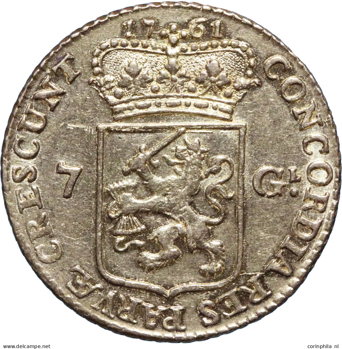 Provincie Utrecht, 1/2 Gouden Rijder Van 7 Gulden 1761, 4.94gr. (Passon &amp; Van Der Wis 2.43.38 |Delmonte 971 ) – Pr - Autres & Non Classés
