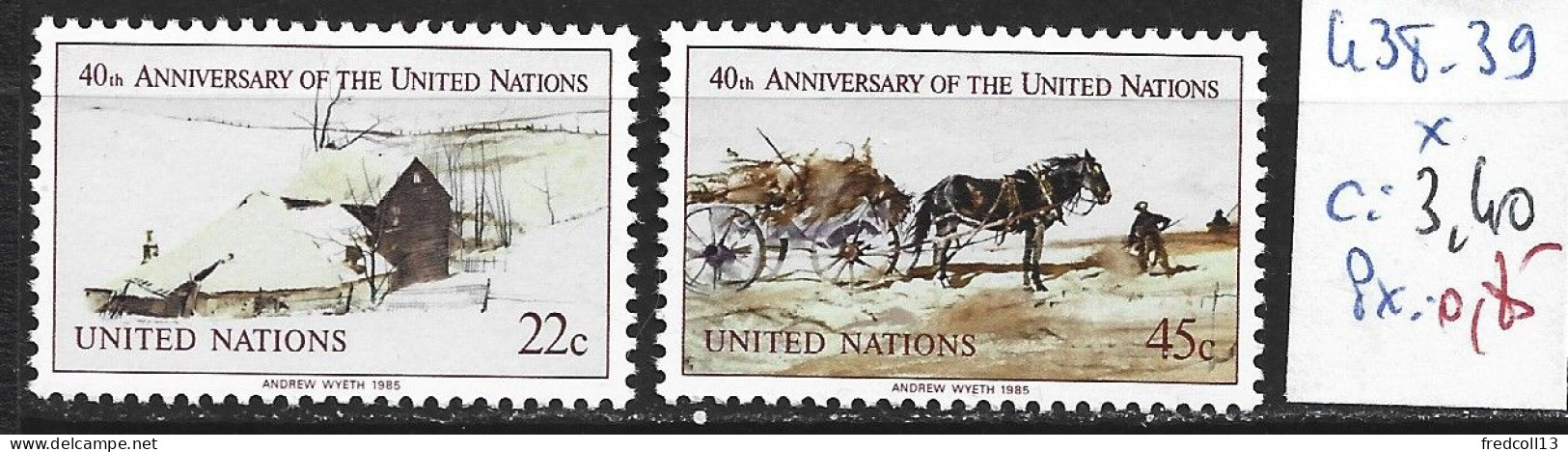 NATIONS UNIES OFFICE DE NEW-YORK 438-39 * Côte 3.40 € - Unused Stamps