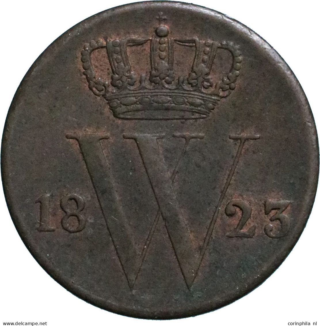 Willem I (1815-1840), 1/2 Cent 1823 U (Schulman 354) – Pr - Autres & Non Classés