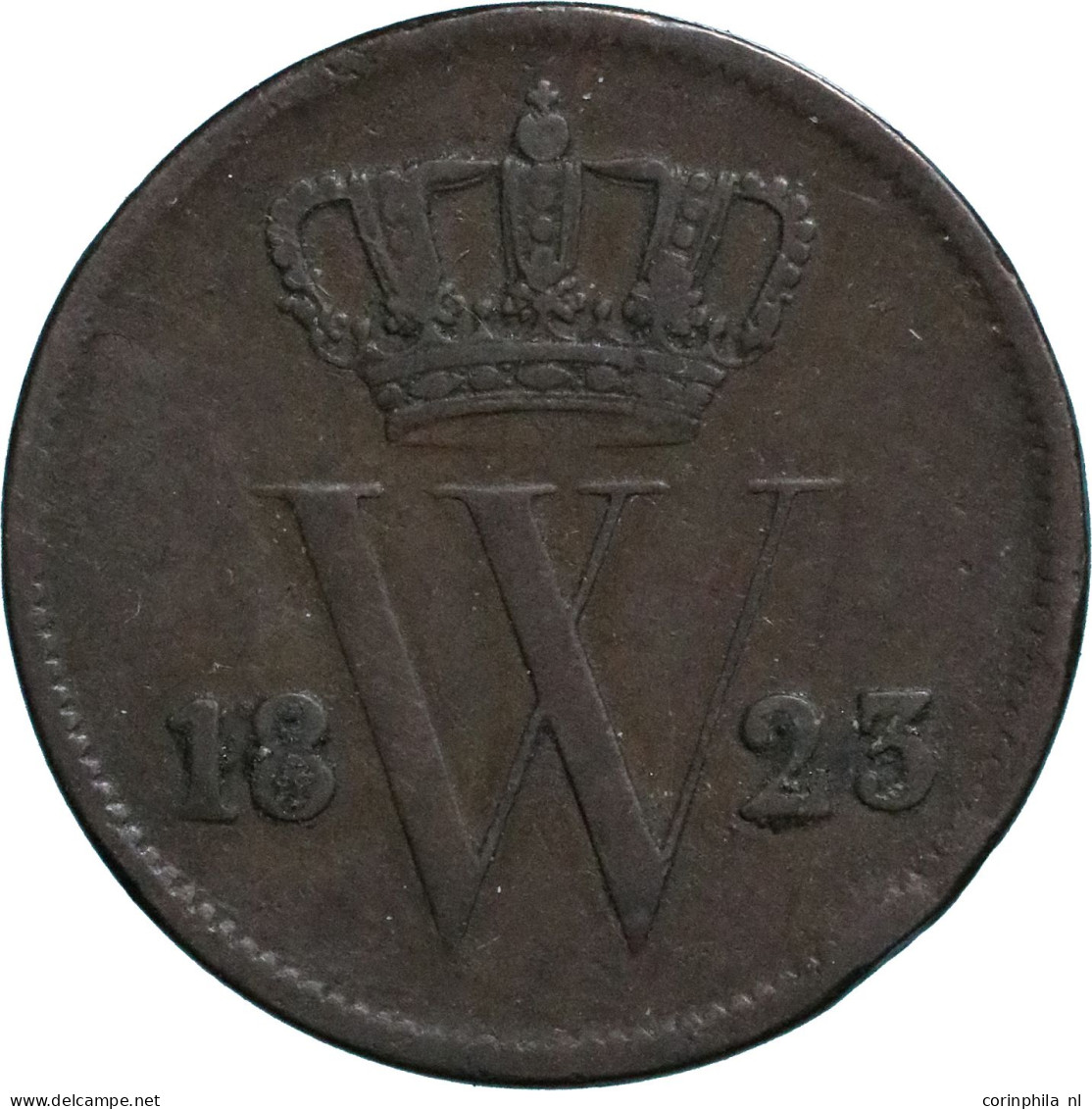 Willem I (1815-1840), 1 Cent 1823 U (Schulman 327) – Fr / Medailleslag - Other & Unclassified