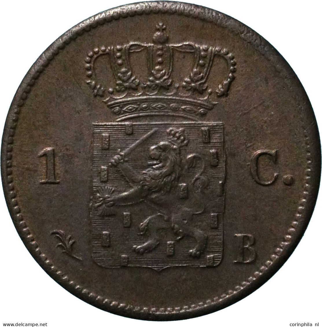 Willem I (1815-1840), 1 Cent 1827 B (Schulman 344) – UNC - Otros & Sin Clasificación