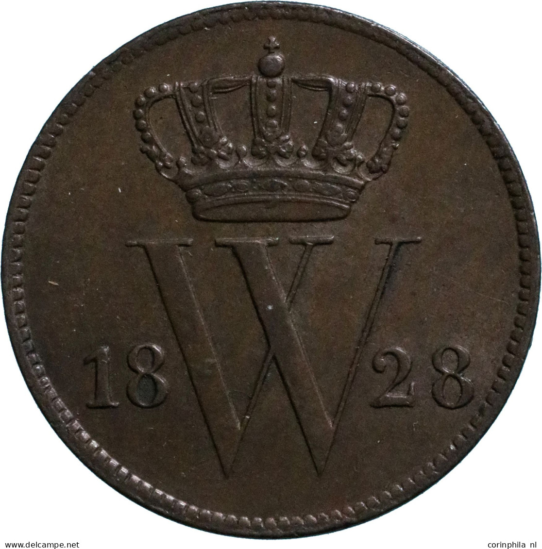 Willem I (1815-1840), 1 Cent 1828 U (Schulman 331) – UNC - Autres & Non Classés